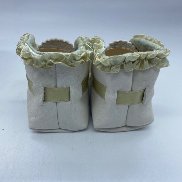 Vtg 1960s Baby Shoes Moccasins Soft Leather Hand-Embroidered Floral Design - Picture 4 of 9